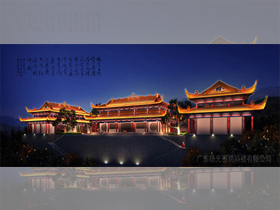 東莞大嶺山觀音寺（sì）古建築夜景照（zhào）明設計